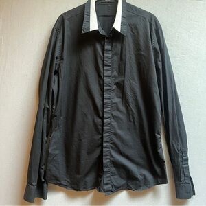 Givenchy Paris Black Cotton Dress Shirt Mens 17.5 / 44